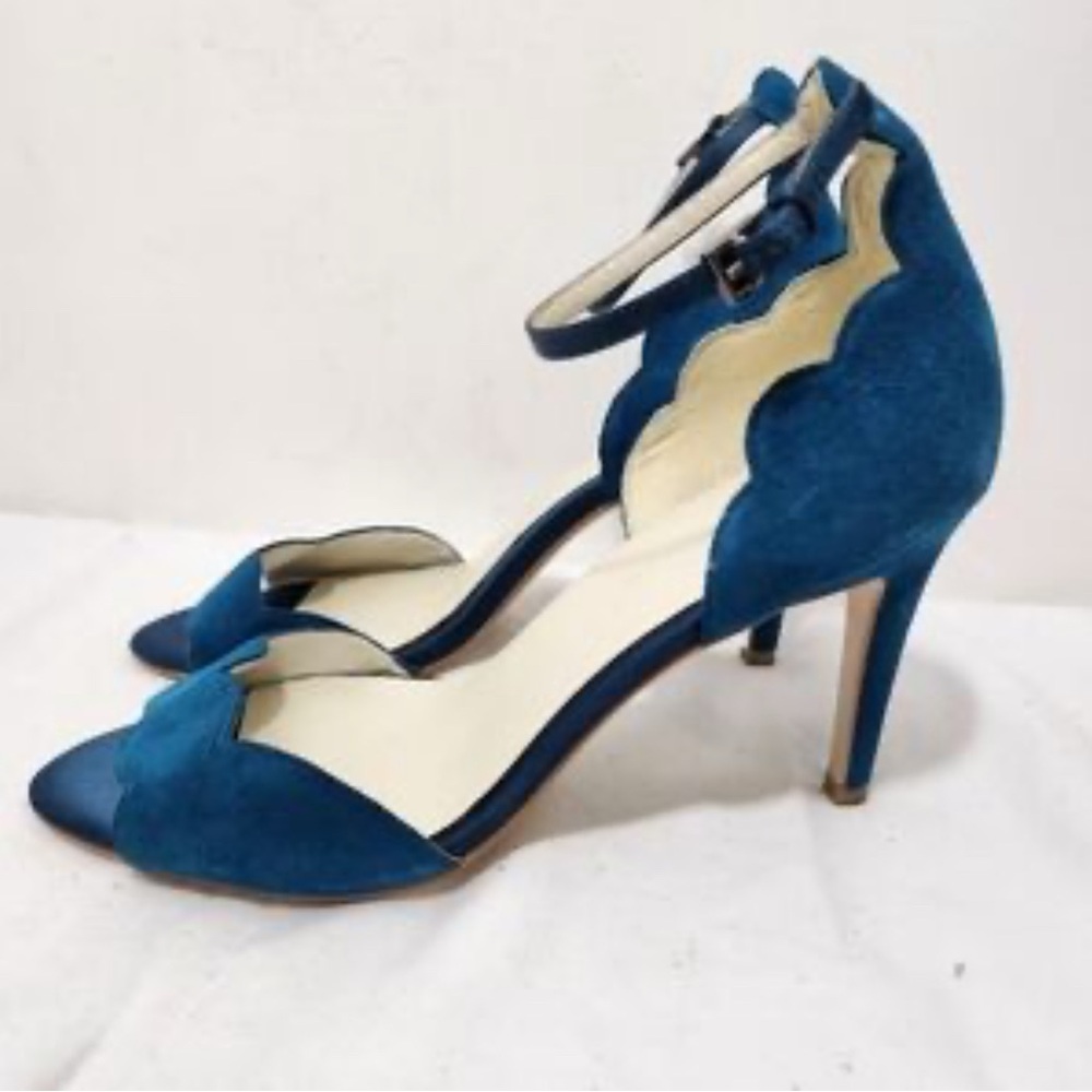 Karen Millen Blue Scalloped Heels